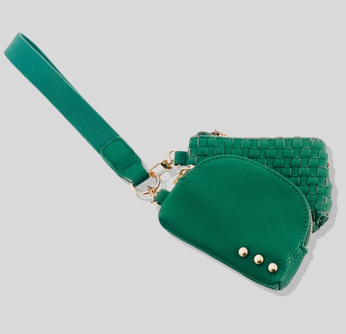 Wanderlust Woven Dual Pouch Wristlet