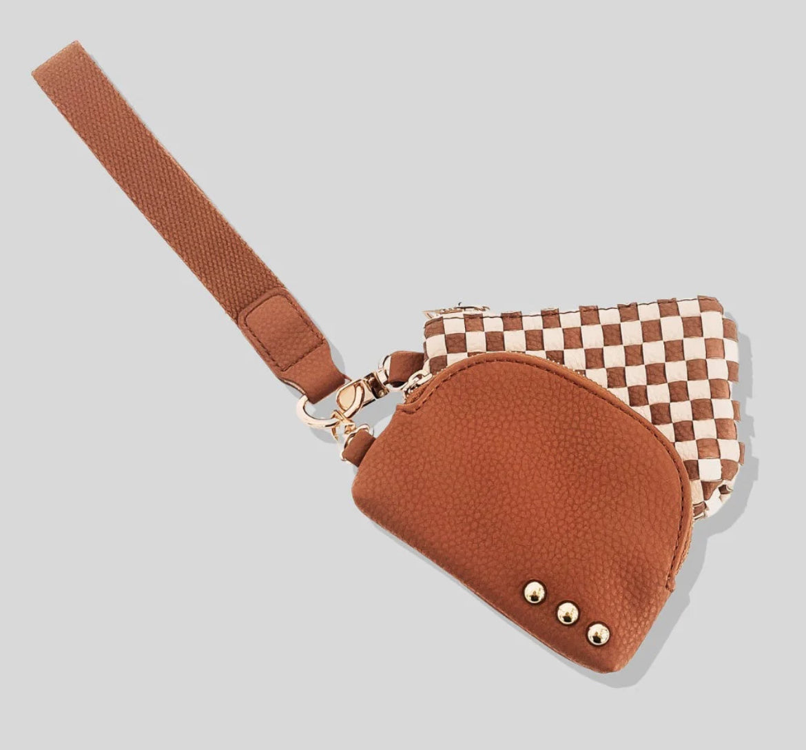 Wanderlust Woven Dual Pouch Wristlet