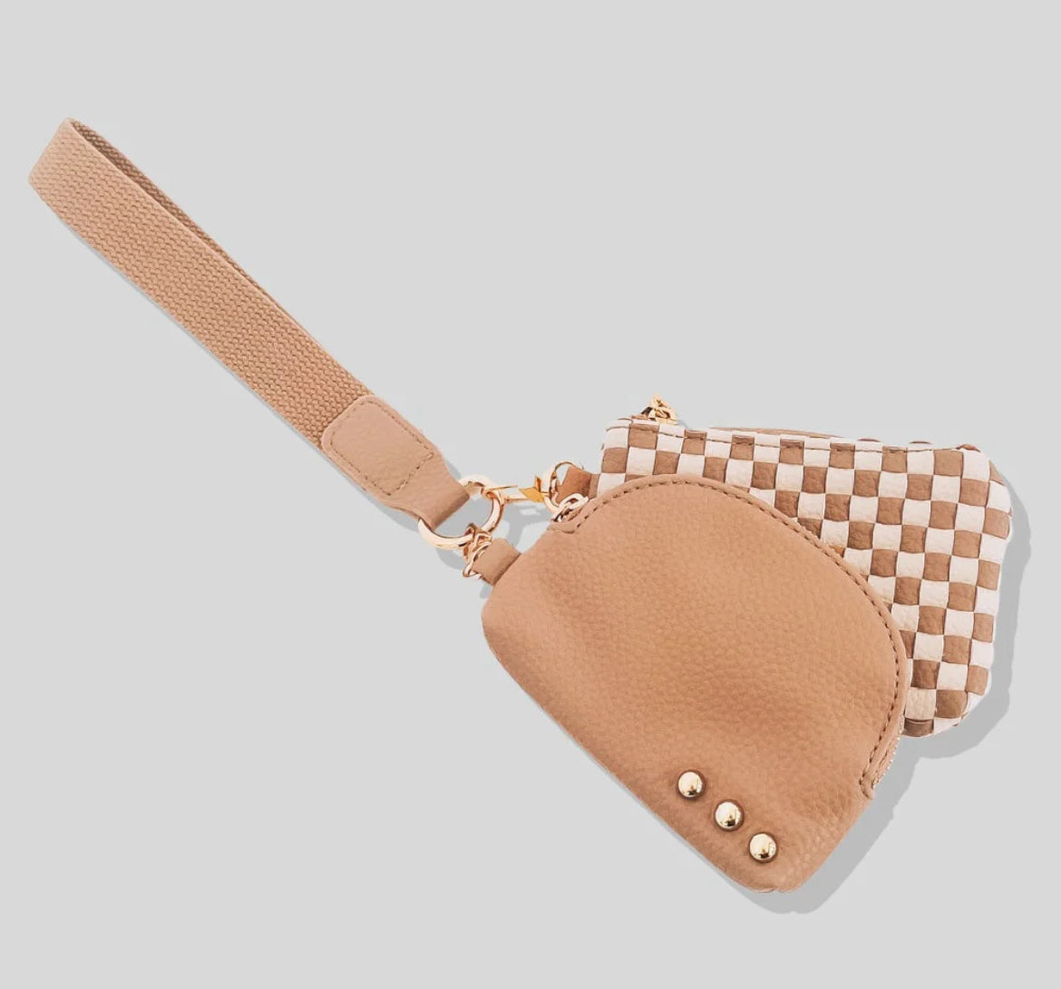 Wanderlust Woven Dual Pouch Wristlet