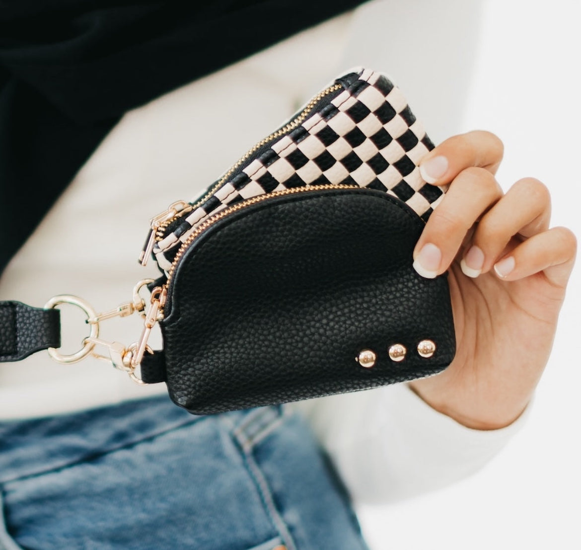 Wanderlust Woven Dual Pouch Wristlet
