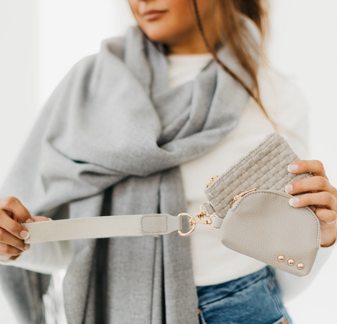 Wanderlust Woven Dual Pouch Wristlet